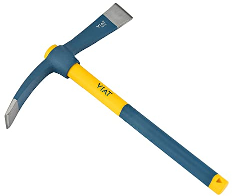 Alcotana hacha-pala con mango de fibra bimaterial para golpeo y picado de paredes. vt932 viat