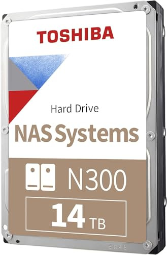 TOSHIBA N300 HDWG51EXZSTA 14 TB NAS 8,9 cm (3,5 Zoll) interne Festplatte – CMR SATA 6 Gb/s 7200 U/min 512 MB Cache