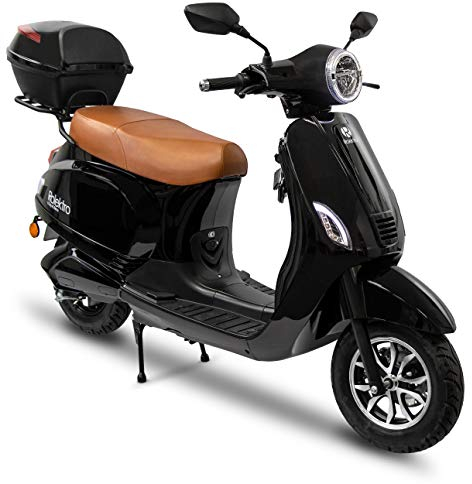 Rolektro E-City 45 Retro Elektromoped - 2000W E-Mofa mit Lithium-Akku - 2 Personen 45 km/h E-Moped mit Straßenzulassung - 70km Reichweite