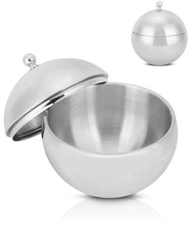 Secchio per il ghiaccio isolato, secchiello per ghiaccio a doppia parete in acciaio inox, contenitore per vino e champagne con coperchio, Secchio per ghiaccio sferico a doppio strato da 2 litri per