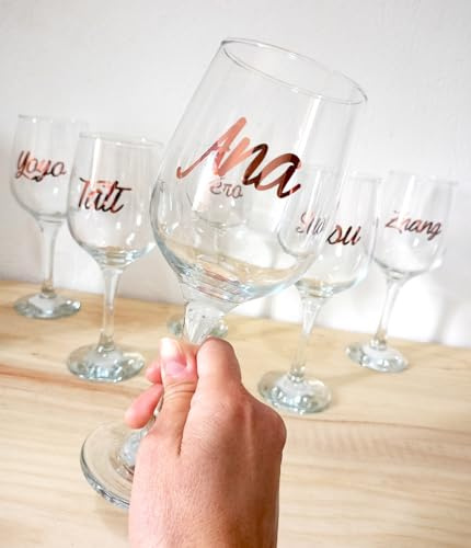 Copa de Vino Personalizada Con Nombres para Despedida de Soltera, Bridal Shower, Cumpleaños, Fiestas