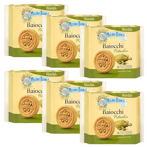 MULINO BIANCO Baiocchi Pistacchio - galletas rellenas de pistacho 168g x 6 paquetes