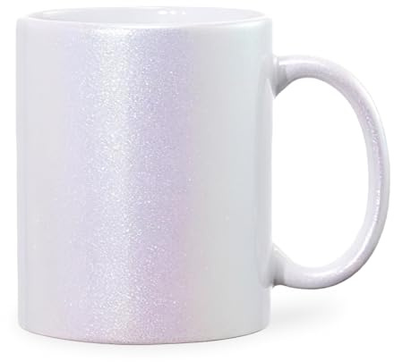 glitzertassen.de® | Perlmutt Glitzertasse Weiß | Geschenkidee | Hochwertig | Tasse mit Glitzer | Kaffeebecher | Keramik | 330 ml