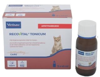 Virbac RecoVital Tonicum Katze | 3 x 45 ml | Flüssiges Diät-Ergänzungsfuttermittel für Katzen | Zur ernährungsphysiologischen Wiederherstellung und in der Rekonvaleszenz