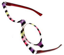Geardeangloow Lunettes grossissantes Outil de maquillage Lentille cosmétique Accessoires pour femme Multifonction Taille compacte Gain de place Voyage Maison +2,5