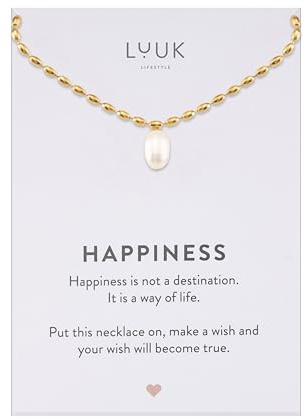 LUUK LIFESTYLE Elegante Damen Halskette mit Anhänger und Spruchkarte | Edelstahl, Wasserfest, Hypoallergen, Verstellbare 50cm Kette, Geschenkidee, Alltags Look, Modeaccessoire