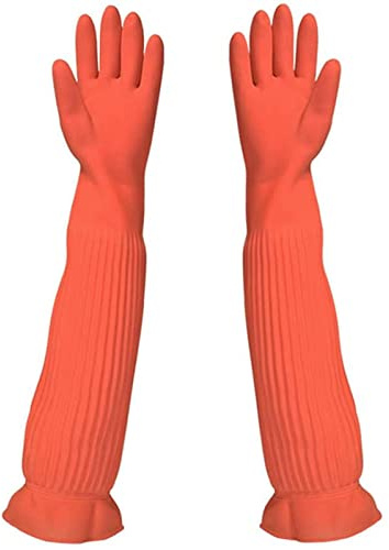 Gants Longs de Vaisselle en Caoutchouc | Gants imperméables en caoutchouc épais | Gants de Ménage à Manche Longue | Gants de Nettoyage de Cuisine, Résistants aux rayures du coude, Antidérapants
