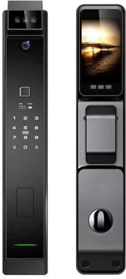 Swokely Smart Fingerprint Door Lock with Camera, 3D Face Recognition Keyless Entry Door Lock, Aluminum Alloy Biometric Smart Door Lock, 6 Unlock Mode for 40-120mm Thickness Door, with 4200mAh Battery