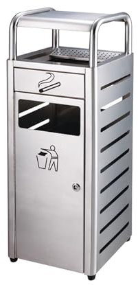 ZXLPHAZ Cubo de Basura para Exterior, Cenicero Vertical de Acero Inoxidable para Exteriores, Villa, Comunidad al Aire Libre, Cubo de Basura para Fumar, Cubo Comercial