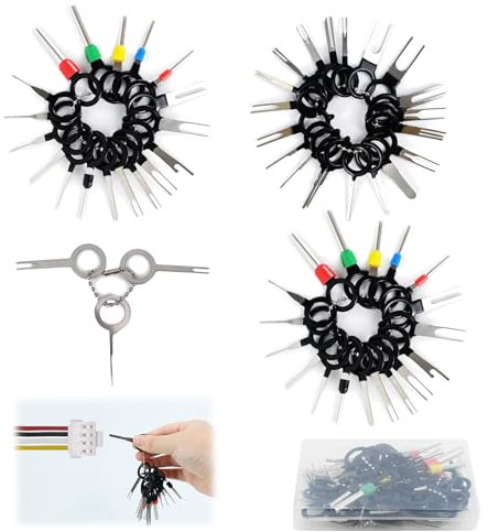 KATIMI 59 Pieces Terminal Removal Tool Kit, Mechanic Tools for Release Extractor, Car Electrical Connectors Pin Remover Set, Automotive Tools for Most Connector Terminal Household Devices