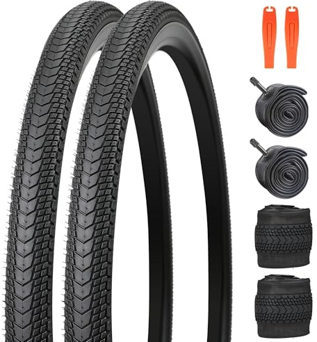 ZUKKA 2 neumáticos de bicicleta + tubos de bicicleta de 27,5 x 2,125 pulgadas, plegables, 30 TPI 54-584, repuesto de neumáticos plegables para Cruiser, bicicleta de montaña, bicicleta plegable, BMX