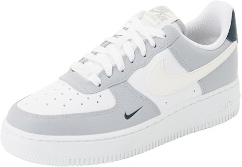 NIKE Damen Air Force 1 '07 Sneaker, Wolf Grey Sail White Armory Navy, 38.5 EU