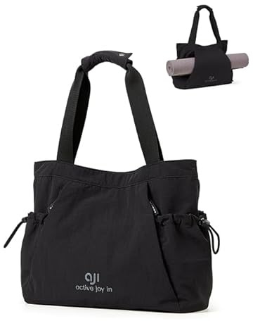 aji Yogatasche, Yoga Tasche mit Nass- und Trockenaufbewahrungstasche und Vielen Fächern, Yogamatte Tasche Leicht für Damen Gym Shopper Sport