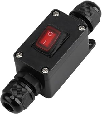 Leloco Interrupteur de jardin étanche IP65 - Mini - 10 A 220 V - Interrupteur étanche pour l'extérieur
