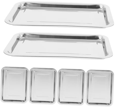 Plaque de Barbecue Carrée en Acier Inoxydable 6 Pièces Argenté | Corrosion Résistante, Usage Polyvalent, pour Réunions et Barbecue Extérieur