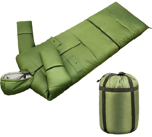 ARVAGGCY Wearable Sleeping Bag Adult 0 Degree Sleeping Bags for Adults Waterproof & Warm Designed for Camping, Hiking, Stadiums, Travel, Car Use, Backpacking, Outdoor Sports Gifts for Women Men