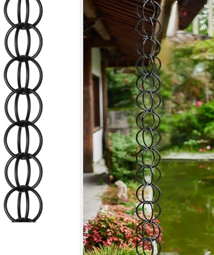 Dtyubfg Cadena para Lluvia - Cadena De Lluvia De Metal - Cadena De Guía De Lluvia De Canalón- Cadena Lluvia Japones Hecha De Metal, Puede Colgar En Toldos, Porches, Gazebos, Cubiertas