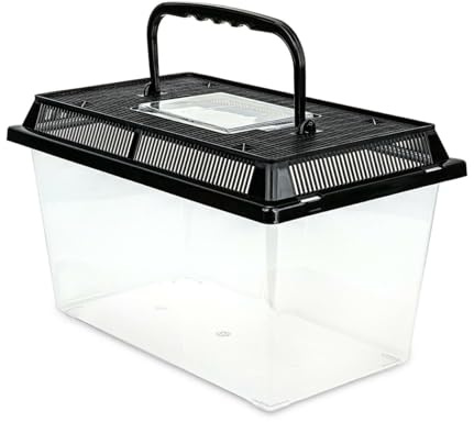 Happet Zuchtbox Terra Box Light 27x17x16cm - transparent mit Belüftung und Griff | Transporter und Faunarium für Reptilien, Amphibien, Insekten, Spinnentiere, Nagetiere