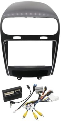 Fascia du Panneau Radio Automobile Fascia Radio Panneau DVD Tableau De Bord Kit Installation Adaptateur Console Cadre Bague Trim pour Dodge pour Journey(Câble de Cadre Canbus)