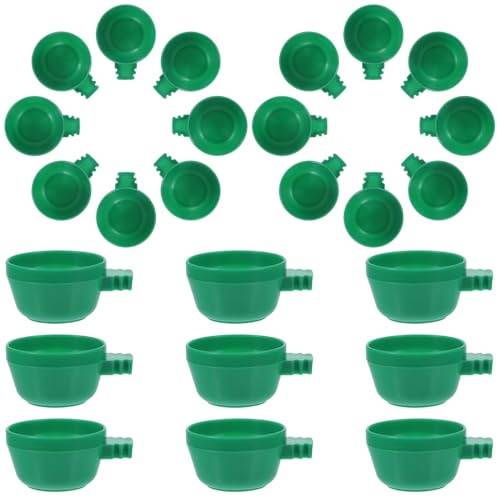 DOITOOL 25Pcs Bird Food Container and Water Feeder for Parrots Cockatiels Budgies Cage-mounted Capacity Pet Feeding Cups for Bird Care