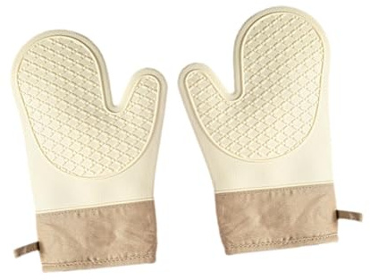 KESOTO Gants de Cuisine En Silicone pour La Cuisson et Le Camping, Beige, 28 Cm X 18 Cm