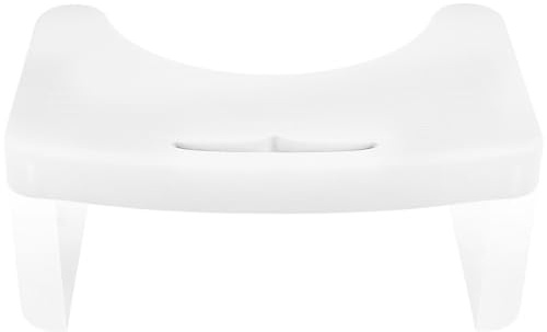 ibasenice Tabouret de Toilette Blanc en Polypropylène Épais Antidérapant, Marchepied pour Adultes, Repose-pieds Ergonomique pour Salle de Bain, pour Position Accroupie Saine aux Toilettes
