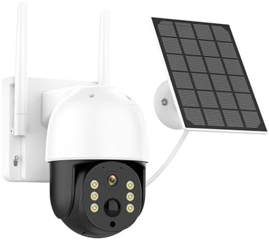 CVFRDD 2K HD 4G SIM Card Solar Camera 4MP Outdoor Wireless Built-in Battery Powered PTZ Camera PIR Human Detect 2-Way Audio(4K 8MP No SD Card)
