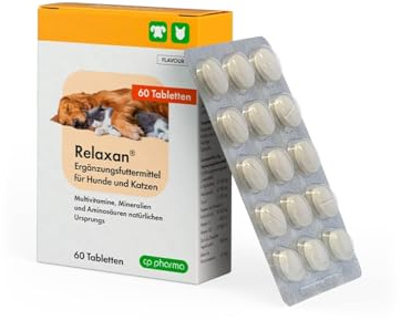 cp-pharma Relaxan | 60 Tabletten | Ergänzungsfuttermittel für Hunde & Katzen | Mit Multivitaminen