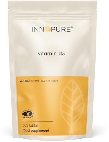 INNOPURE Vitamin D3 Tablets 4000 IU (1 Year Supply) High Strength Vitamin D Supplement, 365 Tablets