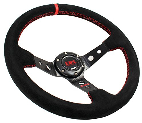 EMS Motorsport Wildleder Lenkrad 350mm 65mm Rallye Sportlenkrad