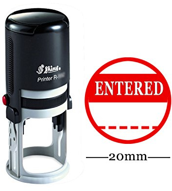 ENTERED Round Bureau auto encreur Papeterie Personnalisée Brillant 20mm Tampon