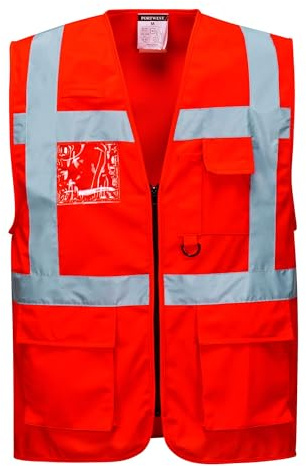 Portwest Unisex Chaleco Executive Berlin Versión Verano Con Cremallera Y Bolsillos Transparente Portwest S476 Weste (1er Pack)