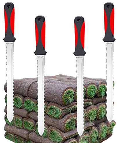 Keyfit Tools (4 Pack SOD Knife Stainless Steel Blade Sod Cutter Trim New Sod Around Landscape Edging Beds & Sunken, Overgrown Sprinkler Heads Like Hunter PGP Repair Adjust Remove Sprinkler Guard