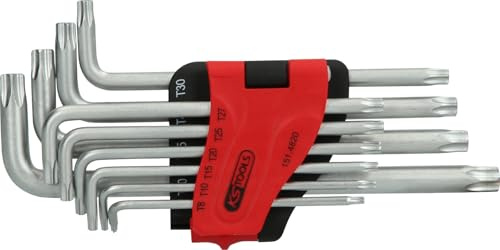KS Tools 151.4820 Juego de llaves acodadas Torx con orificio, largas, 10 pzs, TB8-TB50