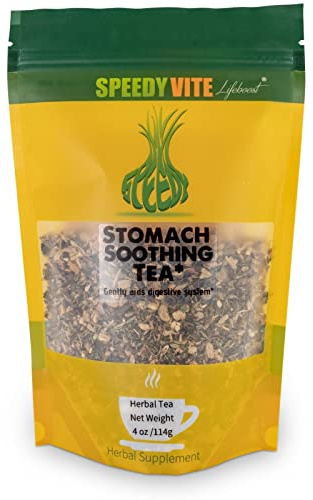 SpeedyVite Stomach Soothing Tea - for Ache and Bloating* - Aids Digestion* Calm Gentle Blend of Peppermint Ginger Fennel & More