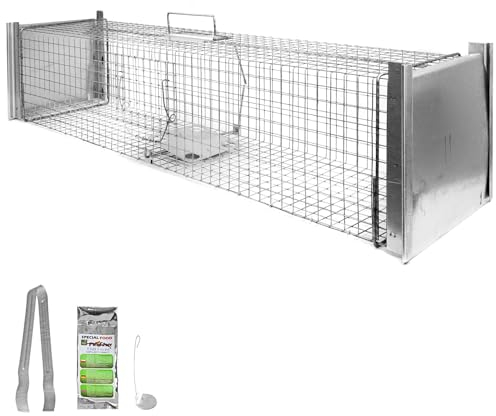 Petigi Tierfalle Lebendfalle für kleine bis mittelgroße Tiere wie Maus, Katze, Marder, Fuchs, Otter, Kaninchen, Drahtfalle, Modell: Stable 9 (120 x 26 x 26 cm)