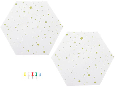 MAGICLULU 2stücke Hexagon Filz Memo Board Teiliges Selbstklebende Wanddekoration Für Fotos Nachrichten Kreative Wanddeko Aus Hochwertigem Filz Für Wohnzimmer Und Büro