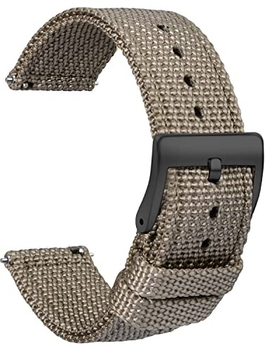 TStrap Montre Bracelet Nylon 20mm - Bracelet de Montre à Dégagement Rapide Gris Doux - Bracelets de Montres Militaires en Toile pour Hommes Femmes - Bracelet de Montre Intelligente - 18mm 22mm 32mm