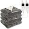 MONHOUSE Heated Throw - Pack Of 2 Electric Blankets - Digital Controller - Timer up to 9 hours, 9 Heat Settings, Auto Shutoff - Machine Washable - Single 130X160cm -GREY SHEARLING