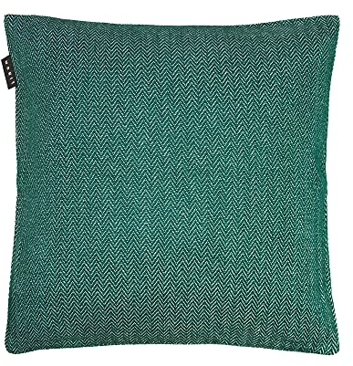 LINUM Shepard Kissenhülle 50x50 cm, 100% Baumwolle, Maschinenwaschbar, Tief Smaragdgrün