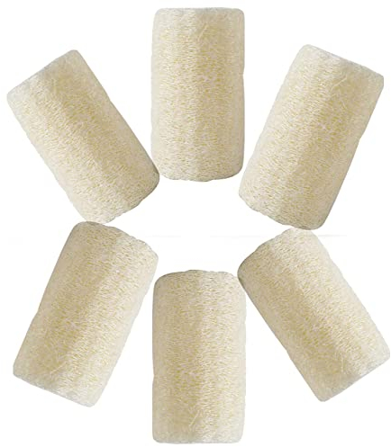 HREDZEO Loofah Naturel,6 PCS Eponge Douche Loofah Exfoliant Éponges de Luffa Naturelles Épurateur Corps Luffa Loofa Éponge pour Douche Gommage Cuisine Nettoyage