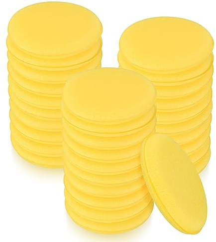 30 Pcs Car Polishing Pads, Car Wax Applicator Pads, Car Waxing Polish Foam Sponge Applicator Pads, Soft Cleaning Applicators Pads for Cleaning Polishing Car Auto Vehicle Glass