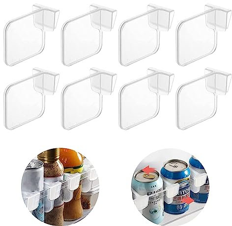 Fridge Drawer Divider,Clear Refrigerator Organizer Bins Partition,Storage Baskets Space Allocator,Portable Drawer Separators Board,Plastic Storage Container Bottle Can Divider Combination(8Pcs)