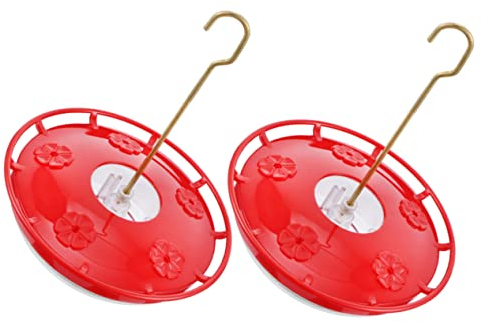 Amosfun 2pcs Outdoor Hummingbird Feeder Hanging Water Feeders Plastic Bird for Garden