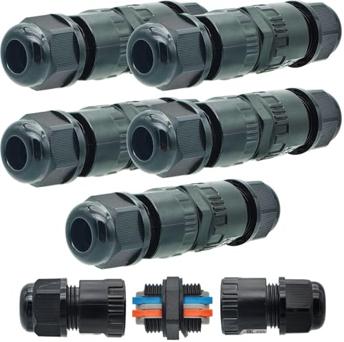 Wasserdichter kabelverbinder, CTRICALVER 2 Pole Verbindungsmuffe Erdkabel, IP66 Verbinder (5 Stück), kabelverbinder wasserdicht für Ø5-10 mm Kabeldurchmesser