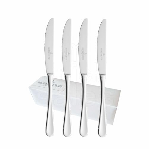 4 coltelli da menù della serie Casino 6142 di Picard & Wielpütz, singolarmente in cartone pieghevole bianco