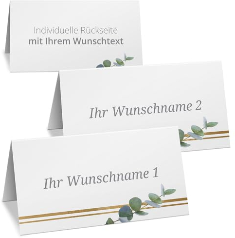 Einladungskarten Manufaktur Hamburg 10 PERSONALISIERTE Tischkarten mit verschiedenen Gäste-Namen | Kärtchen zur Hochzeit Geburtstag Kommunion Konfirmation Taufe Namenskarte Platzkarte Design 15