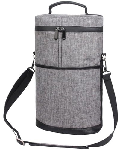 Tsffae Bolsa Enfriadora De Vino Portador De Vino Aislado para 2 Botellas Portador De Vino Portátil Tote Correa De Hombro Ajustable Portabotellas De Vino para Viajes De Picnic