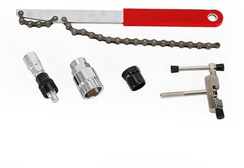 SUBKUDY Fahrrad Kettenpeitsche & Zahnkranzabzieher Set- Profi Fahrradwerkzeug für Kassettenwechsel & Tretlagerrepatur, Centerlock Werkzeug, Kurbelabzieher - Hochwertige Materialien