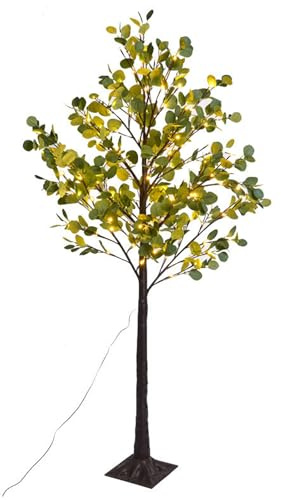 Dekorative Solarpflanzen aus Eukalyptus, 2 m + 0,6 m, 30 LEDs, ideal für die Dekoration im Freien und für eine gemütliche Atmosphäre.